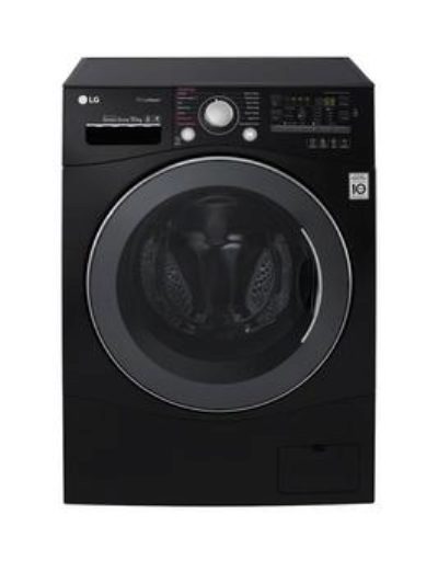 Lg Fh4A8Jds8 10Kg Load, 1400 Spin Washing Machine - Black